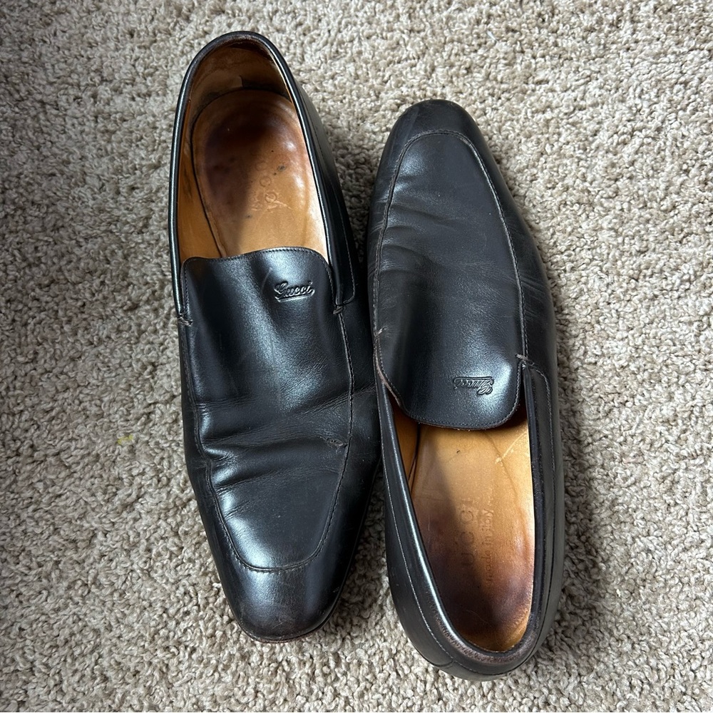 M Vintage Gucci Dark Brown Genuine Leather Goodyear Loafers Size 9.5 |F20 - Picture 7 of 16